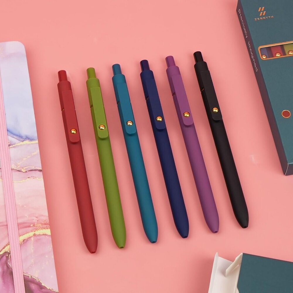 Colorful Gel Pens, 0.5mm Fine Point Retractable,Multi Colored Pens For Journalin View 6